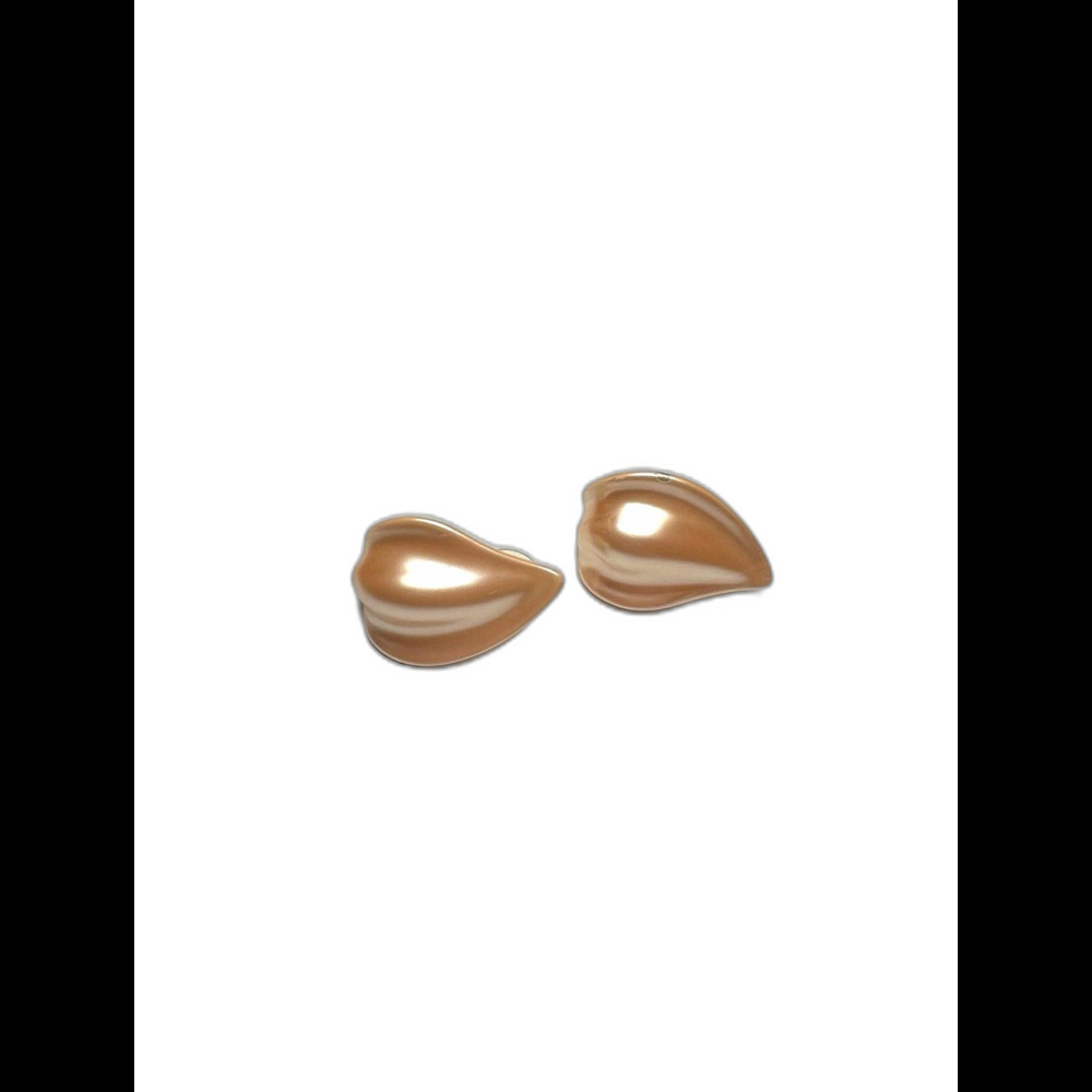 Vintage Earrings 80's Wavy Peach Statement Piece Jewlery